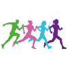 Laufgruppe farbig-bunt