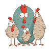 Crazy chicken family