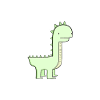 Pastel Green Dino Cartoon