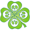 Skulls and four leaf clover