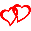 double hearts red