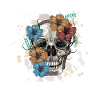 Skull skull tattoo with flowers