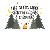 Camping Campfire Nature Stars Quote.