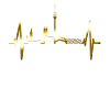 München Skyline Heartbeat Fan Gold