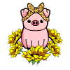 Pig Bandana Sunflower