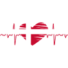 Denmark flag heartbeat EKG pulse heart