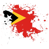 Östtimor-flaggan som en färgstänk