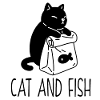 Monochrome Tote with Fish Icon