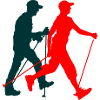 Nordicwalking vandrere silhuet farverige figurer
