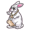 Rabbit with human foot chain lucky charm humor