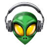 Alien with headphones