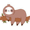 Cute Lazy Sloth Kawaii Illustration