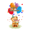 Happy Birthday Kids Teddy Bear with Air Balloons