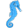 Seahorse blue ocean deep sea illustration