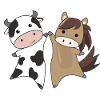 Mucca equitazione animali fattoria degli animali per bambini