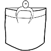 Stick figure, male in pocket, pocket figure