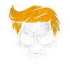 Skull with blonde hair