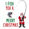 Pescatore divertente Babbo Natale pesce Natale