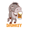 Drunkey witziger Esel mit Bier