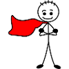 Hero boy with red cape