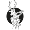 Outline deer woman