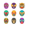 Mexican wrestler Lucha Libre masks