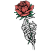 Bone hand with rose