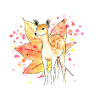 Deer with leaves