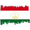 Tajikistan National Flag - brush vertical