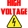 Hoogspanning een logo met hoge intensiteit