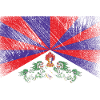 Tibet flag - grunge brush