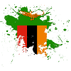 Sambia Flagge als Farbklecks