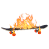 Burning skate board