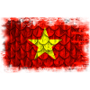 Vietnam flag with feathers