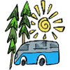 Camper van in nature