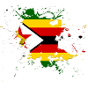 Simbabwe Flagge als Farbklecks