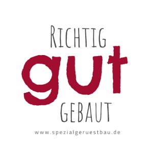 „Richtig gut gebaut” in dunkelroter Schrift