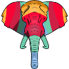 Colourful Elephant with Outlines