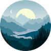 Mountain landscape blue