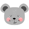 Cute gray mouse kids design