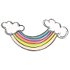 Rainbow mile with clouds