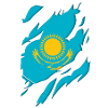 Kazakhstan flag torn motif