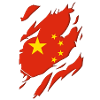China flag torn motif