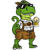 Dinosaurs drink beer T-Rex