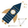 Rocket with stars Space Children