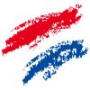 Nederlandse vlag / cursieve strepen - krijt