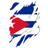 Cuba flag torn motif