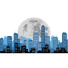 Paysage urbain clair de lune