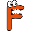 F - letter F with eyes 👀