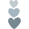 coeurs peints en bleu